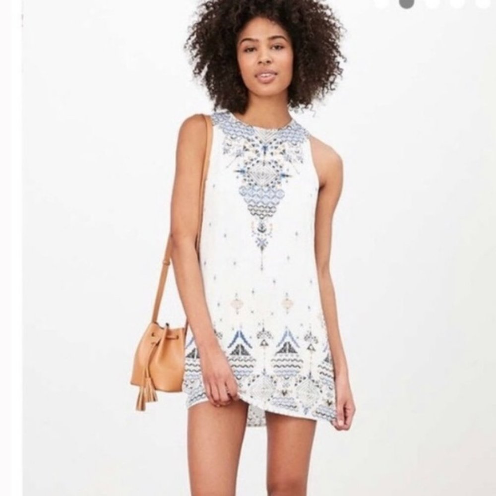 Ecote White, Blue, and Orange Tribal Dress